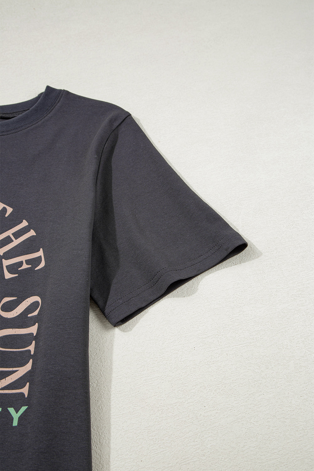 Dark Grey RISE WITH THE SUN Graphic Tee