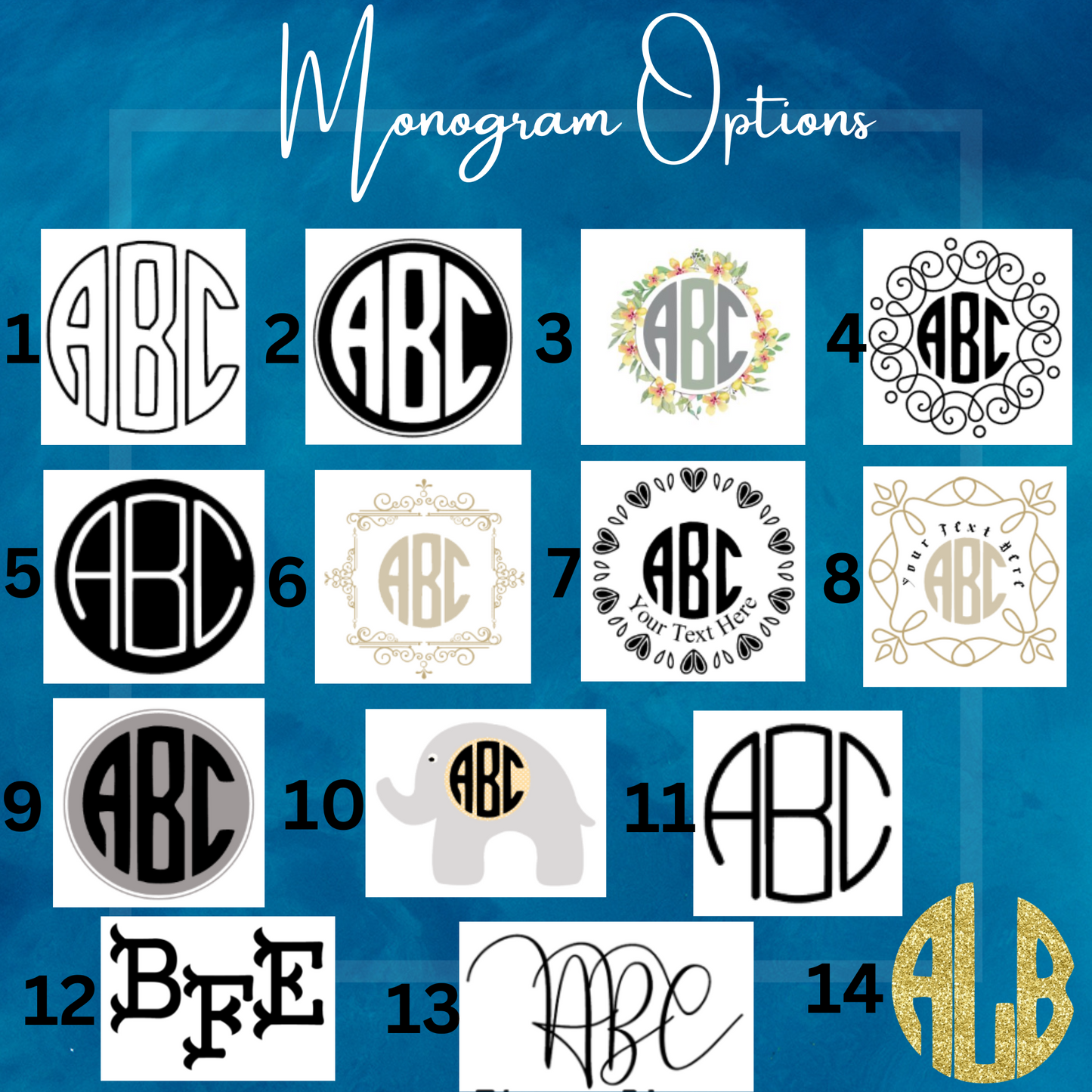 Monogram T-Shirt, Crewneck, Hoodie or 1/4 Zip Adult