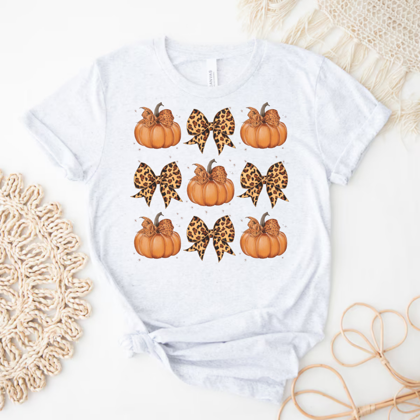 Leopard Bow & Pumpkin Shirt