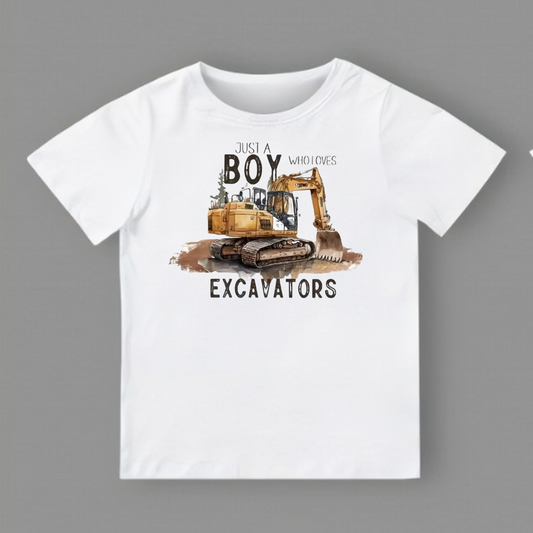 Just A Boy Who Loves Excavators Tee