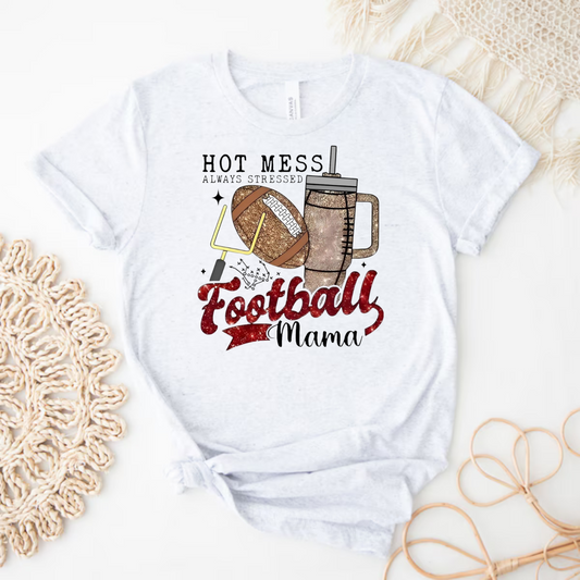 Hot Mess Football Mama Shirt