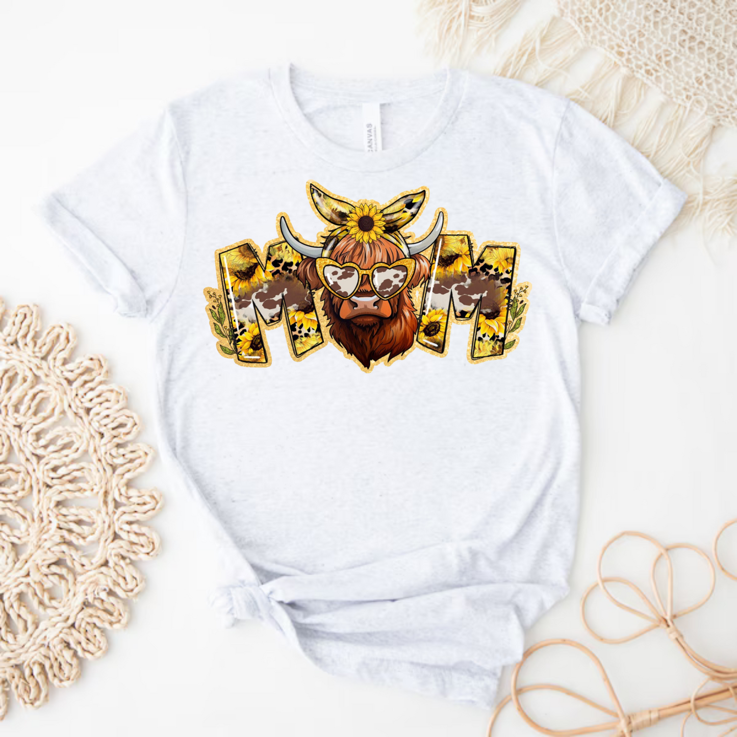 Mama Highland Cow Sunflower Shirt