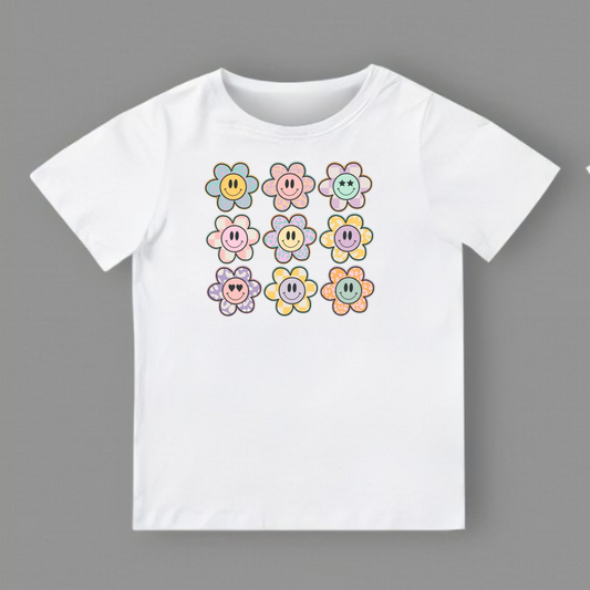 Smiley Face Flowers Tee