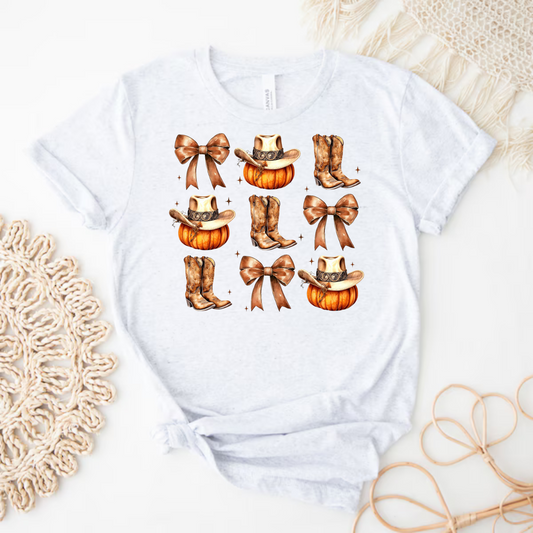 Pumpkin Hat, Bow & Boots Shirt